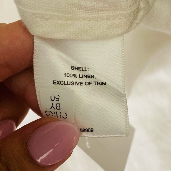 a loves a boxy roll sleeve linen shirt sleeve button up shirt in white. XL - Picture 7 of 7